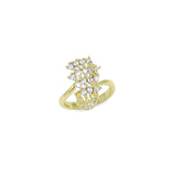 Gold CLear CZ Peacock Adjustable Ring, Sku#LD439