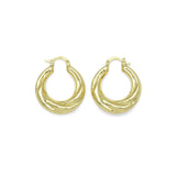 Gold Vintage Twisted Hoop Earrings, Sku#LD458