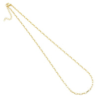Thin Gold  Silver Paperclip Link Chain Adjustable Necklace, Sku#LD488