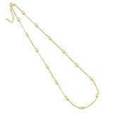 Thin cuban Link Rice shape Satellite Chain Necklace, Sku#LD492