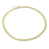 Thick Gold herringbone Necklace, Sku#LD513