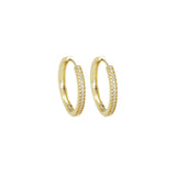 Filigree Clear CZ Gold Hoop Earrings, Sku#LD516