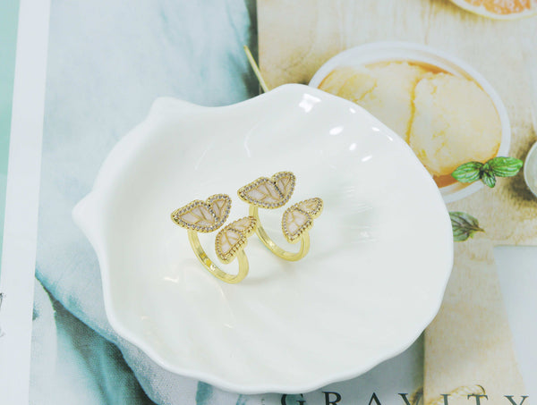 White Butterfly Statment Ring, sku#LD201