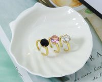 Round Big CZ Adjustable Ring, Sku#LK590