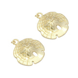 CZ Gold Flower Round Charm, Sku#LK791