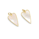 Gold Mother of Pearl Heart Charm, Sku#LK820