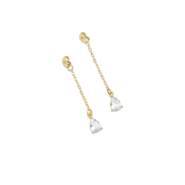 Teardrop CZ Gold Dangle Link for Stud earrings, Sku#LK832