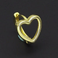 CZ Gold Heart Huggie Earrings, Sku#LK902