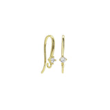 Gold Earring Hooks with Diamond, Sku#LK907