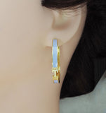 Colorful Enamel Gold Hoop Enamel Earrings, Sku#LX155