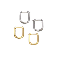 Gold Rectangle Hoop Earring, Sku#LX184