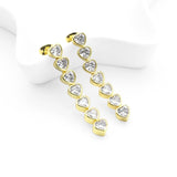 Clear CZ String Heart Stud Earrings, Sku#LK214