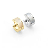 Gold Silver Mother of Pearl Huggie Earrings, Sku#LX216