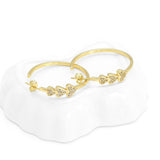 Clear CZ Gold Heart Hoop Earrings, Sku#LX257
