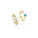 Gold Colorful Stone Adjustable Ring, Sku#LX267