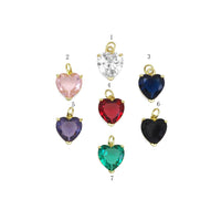 Gold Colorful Crystal Heart Charm, Sku#LX272