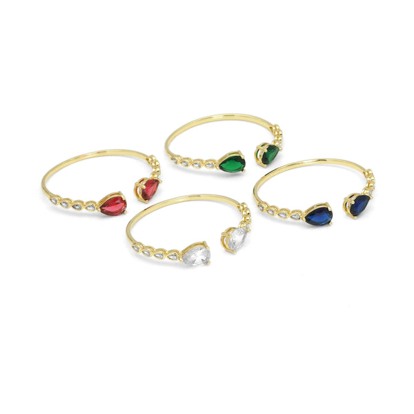 Colorful Teardrop Crystal Gold Adjustable Bracelet, Sku#LX284