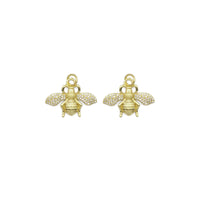 Clear CZ Gold French Bee Charm, Sku#LX316