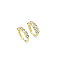 Gold Baguette Rectangle Heart Shape CZ Adjustable Ring, Sku#LX325