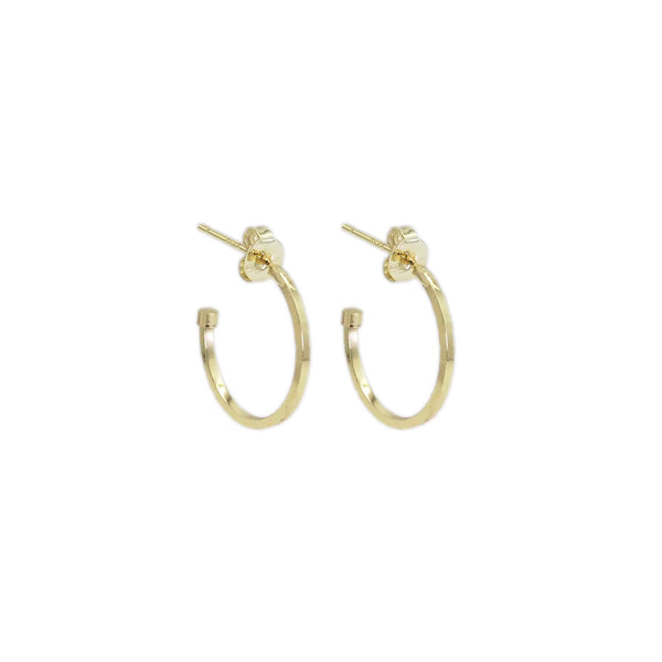 Gold Round Hoop Earrings, Sku#LX384