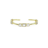 Gold Rectangle CZ Bracelet, Sku#LX404