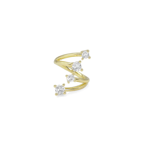 Four Diamond in a Row Wrap Ring, Sku#LX415