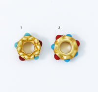 Gold Enamel Doughnut Spacer Beads, Sku#LX67