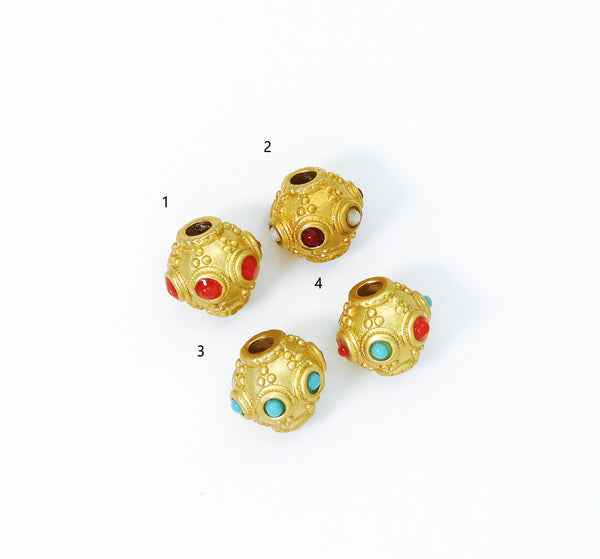 Gold Enamel Spacer Beads, Sku#LX72