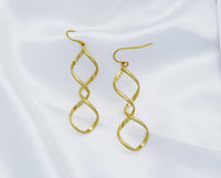 Gold Filled Spiral Earrings, Twist Swirl Line earring, Sku#LX77