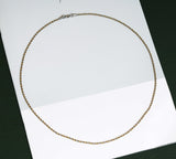 22.5'' Gold with Silver Solid Rope Chain with Lobster Clasp Necklace, Sku#M409