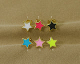 Enamel Star Stud Earrings, Sku#O100