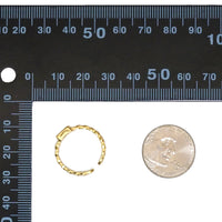 Gold Colorful CZ Rectangle Cuban Chain Adjustable Ring, Sku#JL179