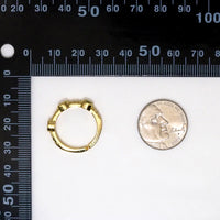 Gold Colorful CZ Stud Adjustable Ring, Sku#JL175