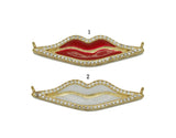 CZ Enamel Lips Pendant, Sku#Z1428