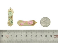 Enamel Smiley Face on Skateboard Pendant, Sku#F1466