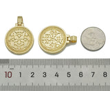 Gold Medallion Tuteng  Coin Charm, Sku#LX152