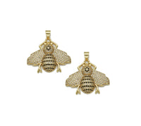 CZ Pave Gold Bee Insect Shape Charm, Sku#LX153