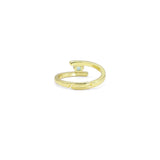 Gold Aqua Green Blue CZ  Thin Line Adjustable Ring, Sku#LD486