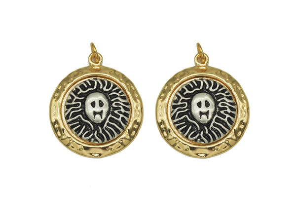 Ghost Face Hammered Coin Pendant, Sku#ZX45