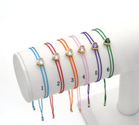 Wish heart Pull tie String bracelet, Sku#EF226