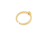 Gold Colorful CZ Heart Adjustable Ring, Sku#JL177