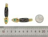 Gold Tibetan Agate with Arrow Head Pendant, Sku#EF122