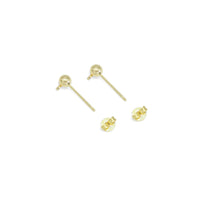 Gold Round Ball Stud Earrings with hoop, Sku#LX383