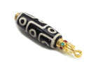 Gold Black Tibetan Agate Pendant, Sku#EF121