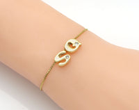 CZ Gold Initial Letters Bead, Sku#G435