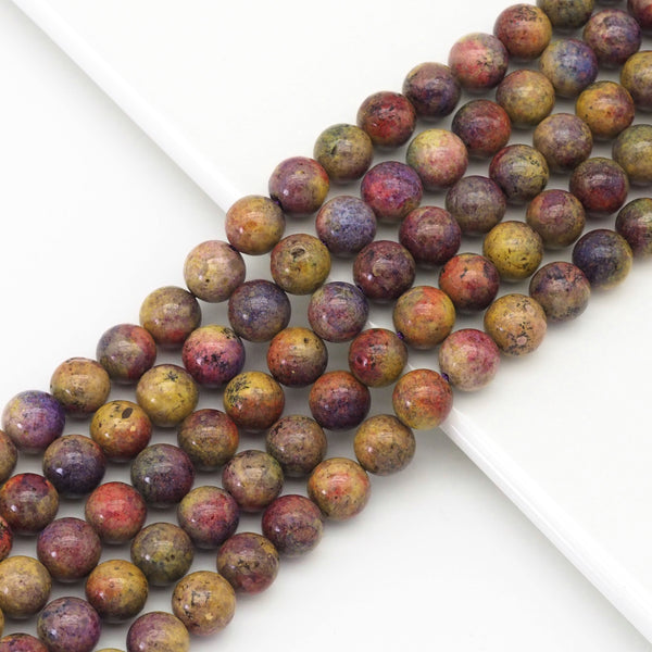 Galaxy Jade Round Smooth Beads, Sku#U1725