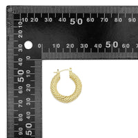 CZ Gold Thick Twisted Line Hoop Earrings, Sku#LX386