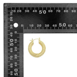 CZ Gold Thick Twisted Line Hoop Earrings, Sku#LX386