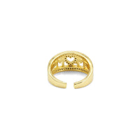 CZ Gold Mom Heart Adjustable Ring, Sku#LX430