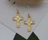 CZ Cross Charm, Sku#LK613